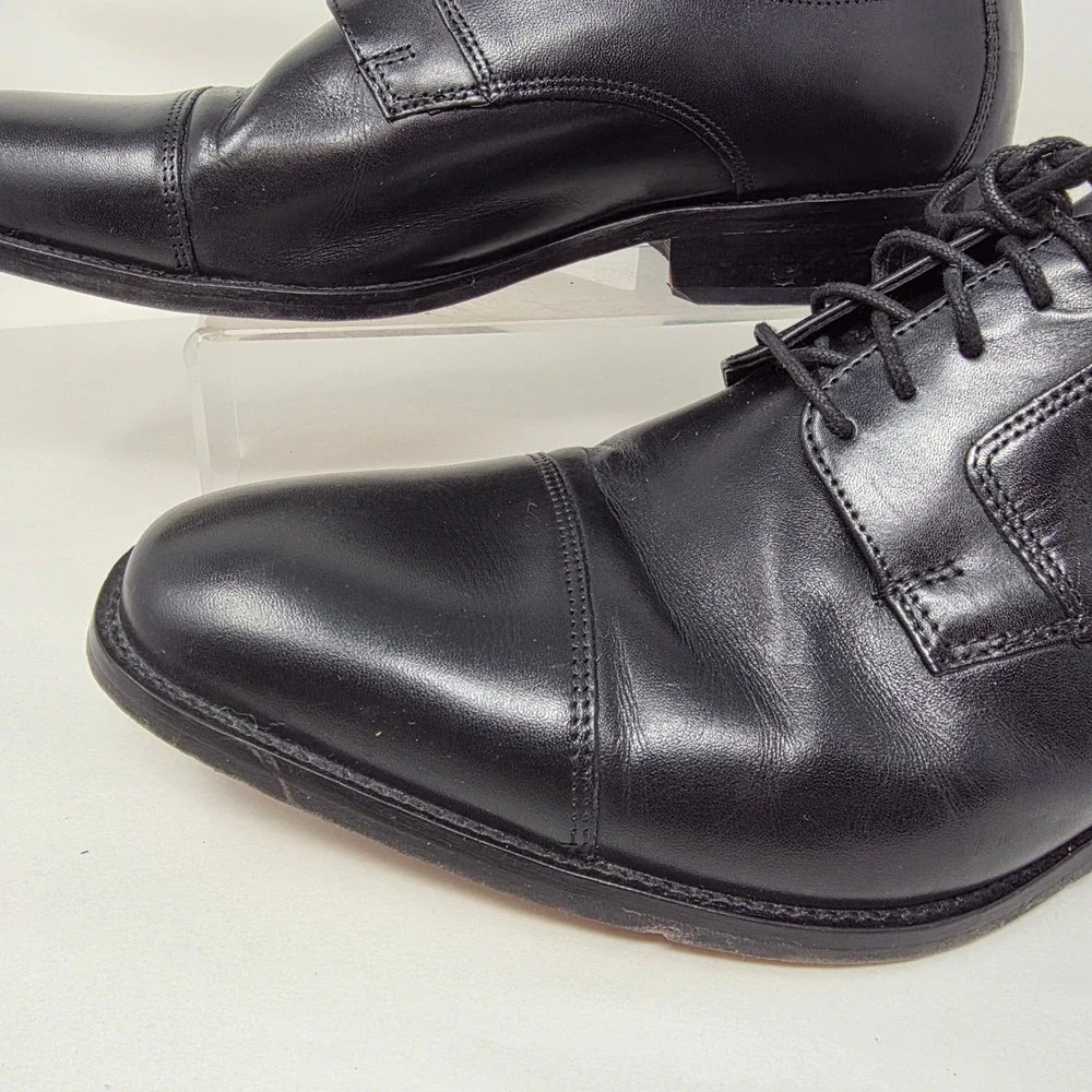 J. Murphy Johnston & Murphy Dress Shoes Men 11 WIDE Cap Toe Black Leather Oxford